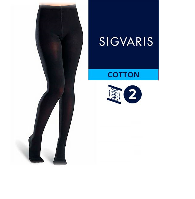 Компрессионные колготы от варикоза SIGVARIS MEDICAL COTTON 2 класс компрессии открытый и закрытый носок (мысок) для женщин и мужчин 14% ХЛОПКА