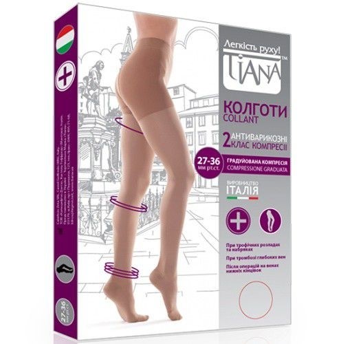 Компрессионные колготки Tiana 2 класс компрессии (усиленная) с закрытым носком для женщин