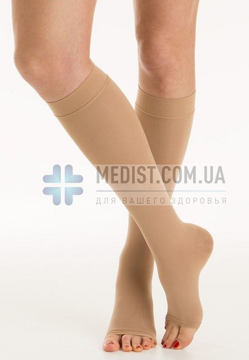 Компрессионные гольфы RELAXSAN МEDICALE CLASSIC 2 класс компрессии открытый носок (мысок) для женщин и мужчин