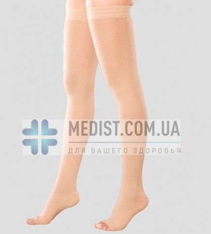 Компрессионные чулки от варикоза RxFit 2 класс компрессии резинка без силикона с открытым носком для женщин и мужчин
