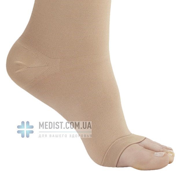 Компрессионные чулки от варикоза RxFit 2 класс компрессии резинка без силикона с открытым носком для женщин и мужчин