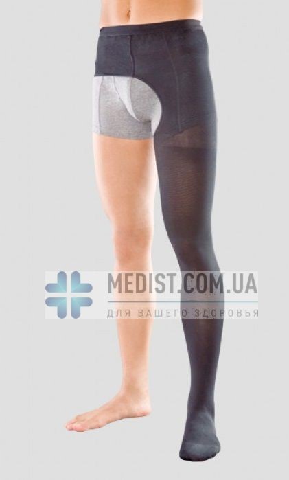 Компрессионный чулок на одну ногу с поясом и пластиковой застежкой RxFit (правый, левый) 2 класс компрессии с закрытым носком для женщин и мужчин