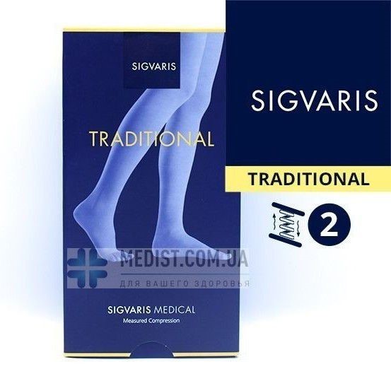 30% КАУЧУКАМедицинский компрессионный чулок на одну ногу Sigvaris Medical Traditional