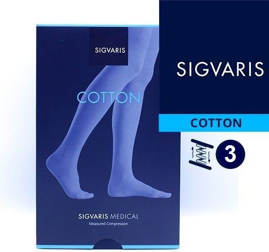 Компрессионные чулки SIGVARIS MEDICAL COTTON 3 класс компрессии с открытым и закрытым носком для женщин и мужчин 14% ХЛОПКА