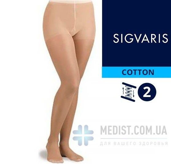Компрессионные колготы SIGVARIS MEDICAL COTTON 2 класс компрессии с открытым и закрытым носком для женщин и мужчин 14% ХЛОПКА