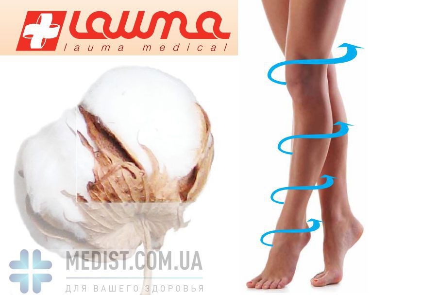ХЛОПОК чулки Lauma medical медицинские компрессионные 2 класс компрессии, открытый носок, кружевная резинка ДЛЯ ЖЕНЩИН