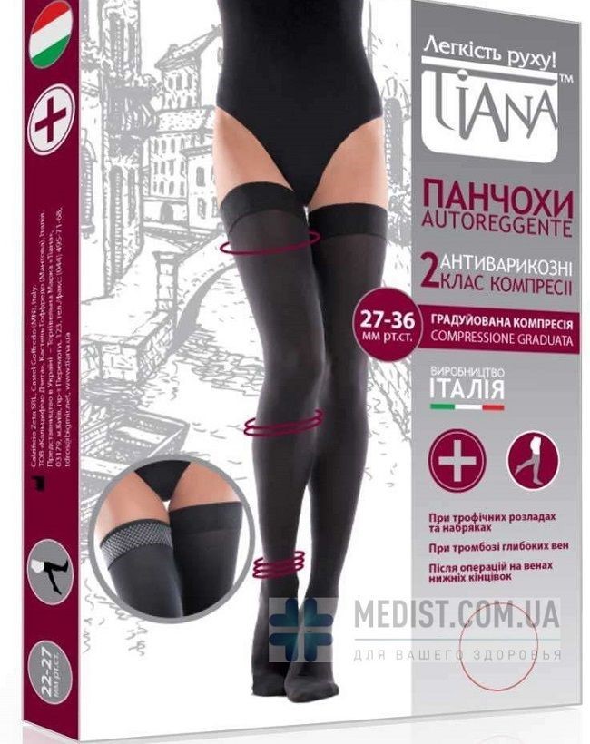 Компрессионные чулки Tiana 2 класс компрессии (усиленная) с закрытым носком для женщин