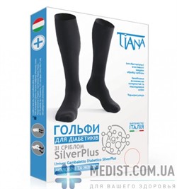 Медицинские диабетические гольфы Tiana SilverPlus с серебром (гольфы для диабетиков)