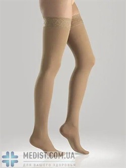 ЖЕНСКИЕ компрессионные чулки ДЛЯ СУХОЙ КОЖИ Ofa Bamberg Memory aloe vera с КРУЖЕВНОЙ РЕЗИНКОЙ 2 класс компрессии с закрытым носком для СТАНДАРТНОГО И ШИРОКОГО БЕДРА