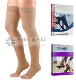 Компрессионные чулки Aurafix 3 класс компрессии с открытым носком