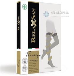 Медицинские компрессионные чулки для женщин Relaxsan Prestige первого класса компрессии с КРУЖЕВНОЙ РЕЗИНКОЙ и закрытым носком (мыском)