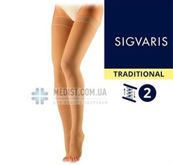 30% КАУЧУКА в составе - Компрессионные чулки SIGVARIS MEDICAL TRADITIONAL 2 класс компрессии с открытым носком для женщин и мужчин