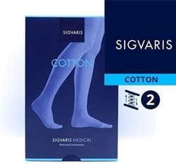 Компрессионный ЧУЛОК НА ОДНУ НОГУ с застежкой на талии SIGVARIS MEDICAL COTTON 1 и 2 класс компрессии с открытым носком для женщин и мужчин 14% ХЛОПКА