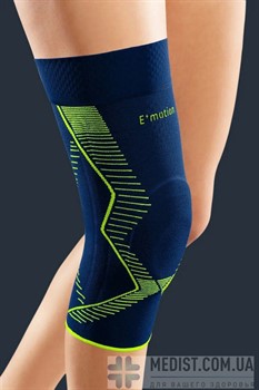 Спортивный бандаж для коленного сустава с силиконовым кольцом для надколенника, с 3D-вставкой и боковыми ребрами жесткости medi Genumedi Emotion
