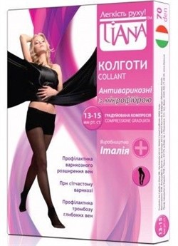 Компрессионные колготки Tiana профилактические 70 den МИКРОФИБРА закрытый носок для женщин