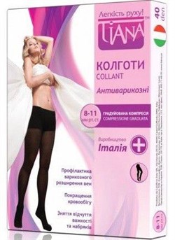 Компрессионные колготки от варикоза Tiana профилактические 40 den закрытый носок (мысок) для женщин Компрессионные колготки от варикоза Tiana профилактические 40 den закрытый носок (мысок) для женщин