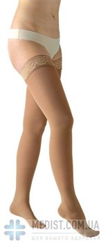 Женские компрессионные чулки Aries Avicenum 360 второй класс компрессии КРУЖЕВО бежевые ЗАКРЫТЫЙ НОСОК - фото 20992