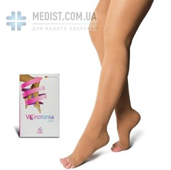 Компрессионные чулки Venotonia Soft ДЛЯ СТАНДАРТНОГО И ШИРОКОГО БЕДРА 2 класс компрессии с открытым носком ДЛЯ ЖЕНЩИН цвет карамель