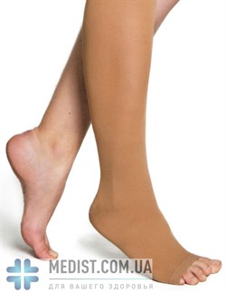 Компрессионные чулки Venotonia Soft ДЛЯ СТАНДАРТНОГО И ШИРОКОГО БЕДРА 2 класс компрессии с открытым носком ДЛЯ ЖЕНЩИН цвет карамель