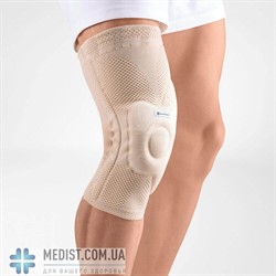 Умный коленный бандаж GenuTrain A3 Bauerfeind - динамический наколенник для комплексного лечения болей в коленном суставе с коррегирующим пелотом и специальной массирующей вставкой - для женщин и мужчин