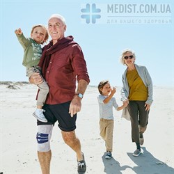 Умный коленный бандаж GenuTrain A3 Bauerfeind - динамический наколенник для комплексного лечения болей в коленном суставе с коррегирующим пелотом и специальной массирующей вставкой - для женщин и мужчин