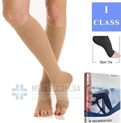 Компрессионные гольфы от варикоза Aurafix 1 класс компрессии открытый носок для женщин и мужчин