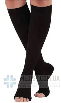 Компрессионные гольфы от варикоза Aurafix 1 класс компрессии открытый носок для женщин и мужчин