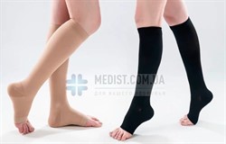 Компрессионные гольфы от варикоза Aurafix 1 класс компрессии открытый носок для женщин и мужчин