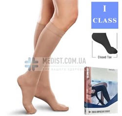 Компрессионные гольфы от варикоза Aurafix 1 класс компрессии закрытый носок для женщин и мужчин