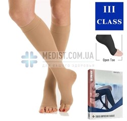 Компрессионные гольфы от варикоза Aurafix 3 класс компресии с открытым носком (мыском) для женщин и мужчин