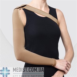 Компрессионный рукав ДО ЗАПЯСТЬЯ С ФИКСАЦИЕЙ ЧЕРЕЗ ПЛЕЧО Tonus Elast 0403-01 LUX 2 класс компрессии для женщин и мужчин - цвет карамель