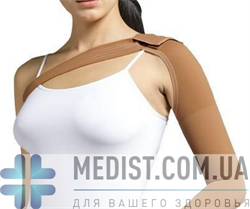 Компрессионный рукав ДО ЗАПЯСТЬЯ С ФИКСАЦИЕЙ ЧЕРЕЗ ПЛЕЧО Tonus Elast 0403-01 LUX 2 класс компрессии для женщин и мужчин - цвет карамель