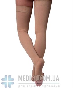 ХЛОПОК Компрессионные чулки Venotonia Cotton ДЛЯ СТАНДАРТНОГО И ШИРОКОГО БЕДРА 2 класс компрессии с открытым носком ДЛЯ ЖЕНЩИН И МУЖЧИН цвет карамель