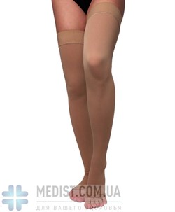 Компрессионные чулки Venotonia Power ДЛЯ СТАНДАРТНОГО И ШИРОКОГО БЕДРА 2 класс компрессии с открытым носком ДЛЯ ЖЕНЩИН И МУЖЧИН цвет карамель