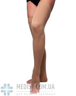 Компрессионные чулки Venotonia Power ДЛЯ СТАНДАРТНОГО И ШИРОКОГО БЕДРА 3 класс компрессии с открытым носком ДЛЯ ЖЕНЩИН И МУЖЧИН цвет карамель