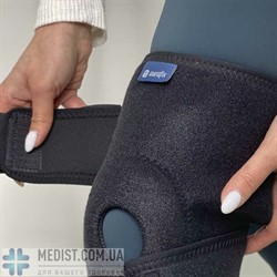Бандаж для коленного сустава аэропреновый разъемный Aurafix 3101 с пателлярным кольцом и внутренними силиконовыми вставками ДЛЯ ЖЕНЩИН И МУЖЧИН
