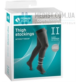 Компрессионные чулки Tonus Elast 0403 LUX 2 класс компрессии ДЛЯ ЖЕНЩИН И МУЖЧИН черные С ОТКРЫТЫМ НОСКОМ, размер 3, размер 4, рост 1 - фото 28139