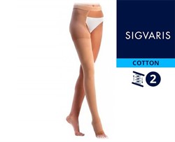 Компрессионный ЧУЛОК НА ОДНУ НОГУ с застежкой на талии SIGVARIS MEDICAL COTTON 1 и 2 класс компрессии с открытым носком для женщин и мужчин 14% ХЛОПКА