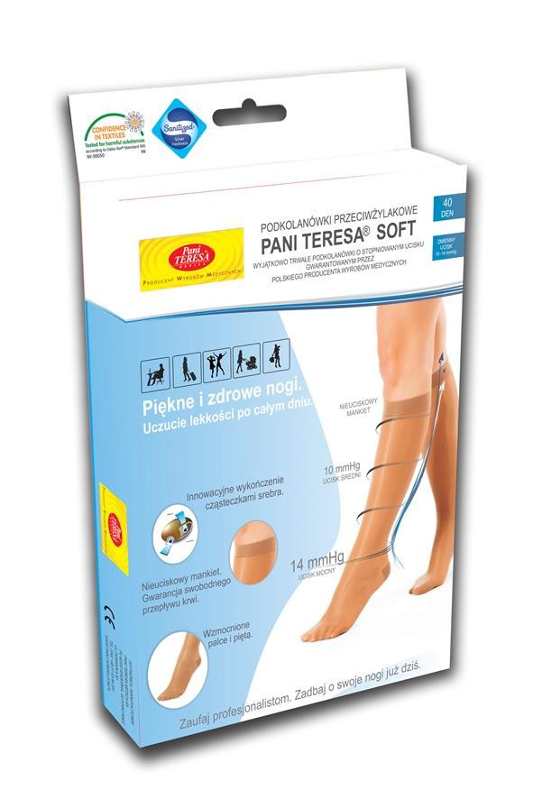 Медицинские компрессионные гольфы для женщин Pani Teresa SOFT профилактические с закрытым носком (мыском) 