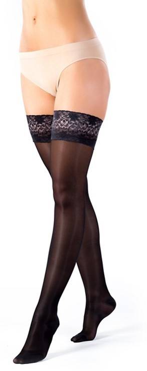Медицинские компрессионные чулки для женщин с кружевной резинкой Pani Teresa Delicate первого класса компрессии с закрытым носком (мыском)м