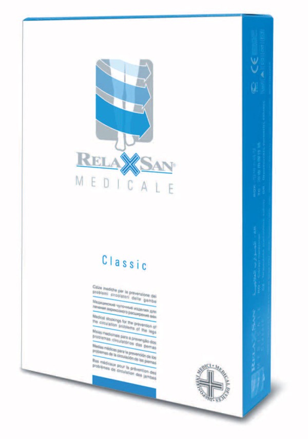 Медичні компресійні панчохи для жінок і чоловіків Relaxsan Medicale Classic третього класу компресії з відкритим носком (миском)