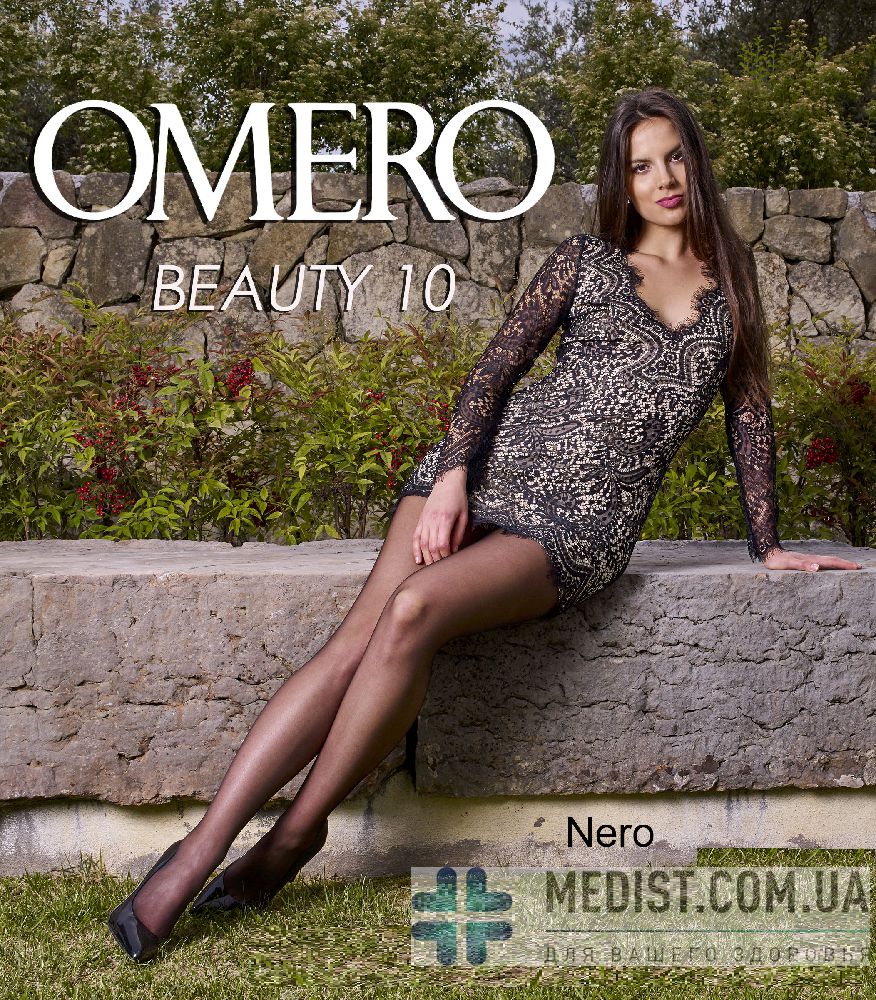 Женские прозрачные колготки Omero Beauty 10 den с классической посадкой на талии MAKE-UP ЭФФЕКТ 