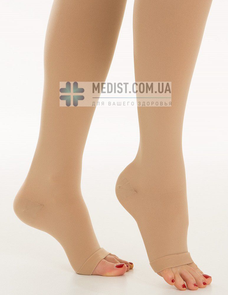Медицинские компрессионные чулки для женщин и мужчин Relaxsan Medicale Classic второго класса компрессии под пояс с открытым носком (мыском)