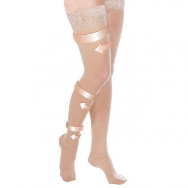 Жіночі компресійні панчохи Soloventex другого класу компресії з МЕРЕЖИВНОЮ ГУМКОЮ і закритим носком (миском)